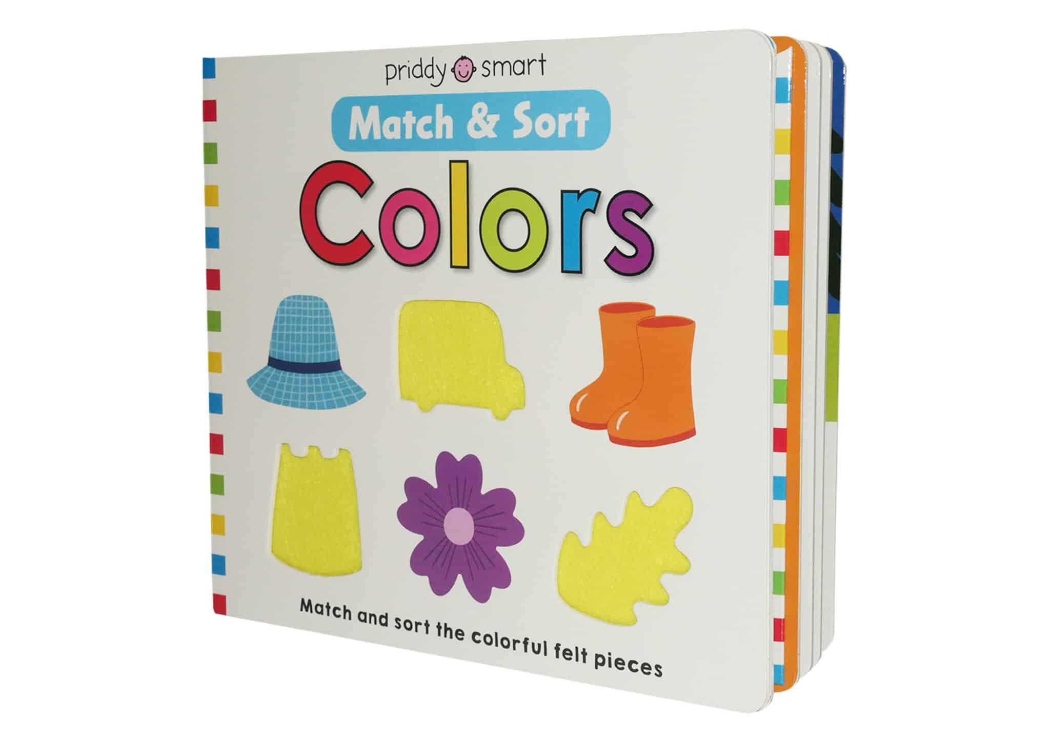 Match & Sort Colors_NEW Childrenโs book titled "Match & Sort Colors" with colorful shapes and objects on the cover.
