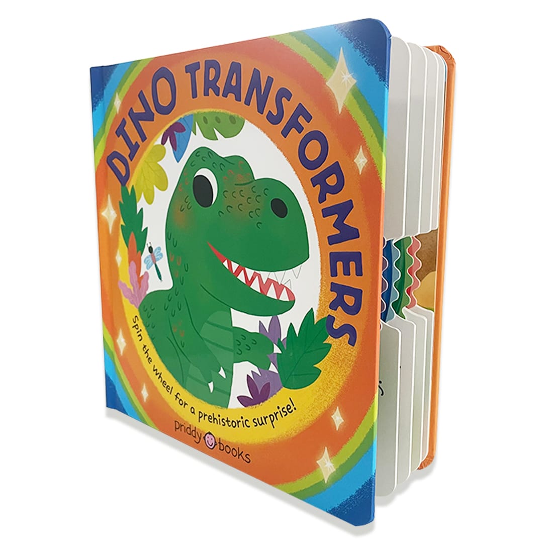 Dino Transformers NEW Colorful “Dino Transformers” children’s book featuring a smiling green dinosaur on the cover.